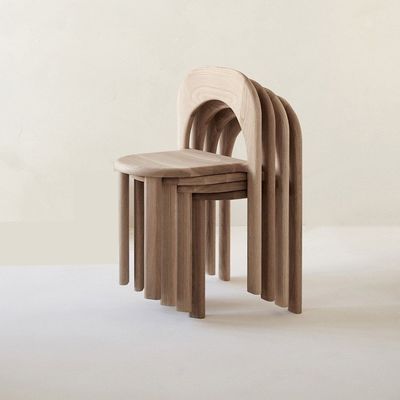 NO Sedile da pranzo in legno massello naturale ripiegato