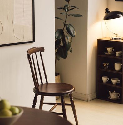 Ristorante Hotel In legno massello Windsor Sedile da pranzo naturale con finitura laccata