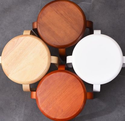 Servizio OEM Accettato Moda Staglio semplice Abitazione moderna Piccole sedie rotonde in legno massello Stagliabili Staglio in legno Staglio in legno curvo Staglio in legno