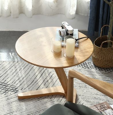 Arredamento del soggiorno Tavolo da caffè moderno rotondo con base in legno massello