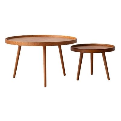 Moderno design Nordic Legno massello Tavolo da caffè rotondo per soggiorno Servizio OEM accettato