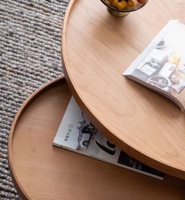 Moderno design Nordic Legno massello Tavolo da caffè rotondo per soggiorno Servizio OEM accettato