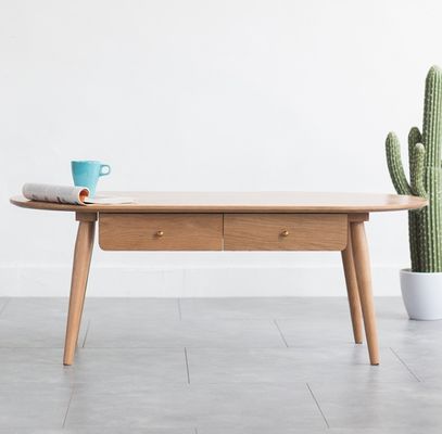 Arredamento moderno in legno per il soggiorno W120*D60*H45CM Tavolo da caffè in legno massello con posta