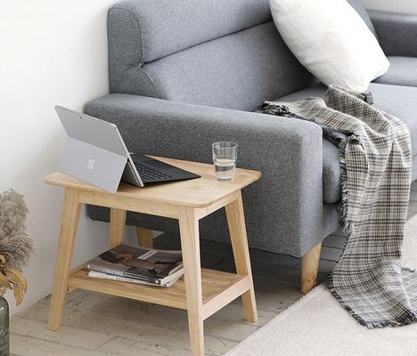 Disegni personalizzati Vintage Legno Massello Quadrato Tavolo da caffè W50*D35*H42CM per soggiorno