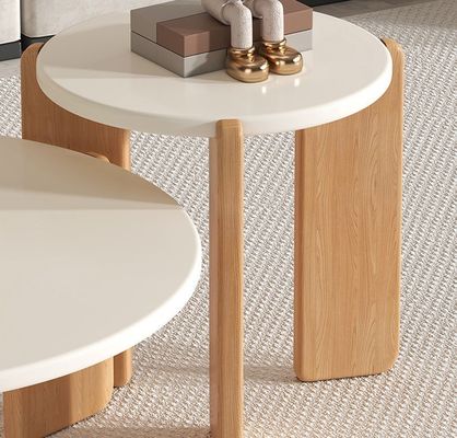 Servizio OEM accettato Personalizzare Moderno Tavolo in Legno Massello Set Rotondo Fine Tavolo Da Caffè Arredamento Da Soggiorno Tavolo laterale in legno