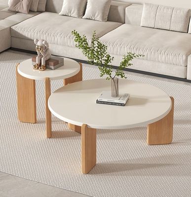 Servizio OEM accettato Personalizzare Moderno Tavolo in Legno Massello Set Rotondo Fine Tavolo Da Caffè Arredamento Da Soggiorno Tavolo laterale in legno