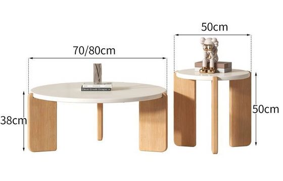 Servizio OEM accettato Personalizzare Moderno Tavolo in Legno Massello Set Rotondo Fine Tavolo Da Caffè Arredamento Da Soggiorno Tavolo laterale in legno