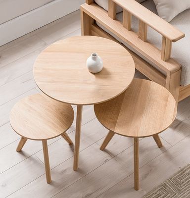 Tavolo da caffè in legno massello rotondo di design moderno per soggiorno W32/40/50*D32/40/50*H30/40/51CM