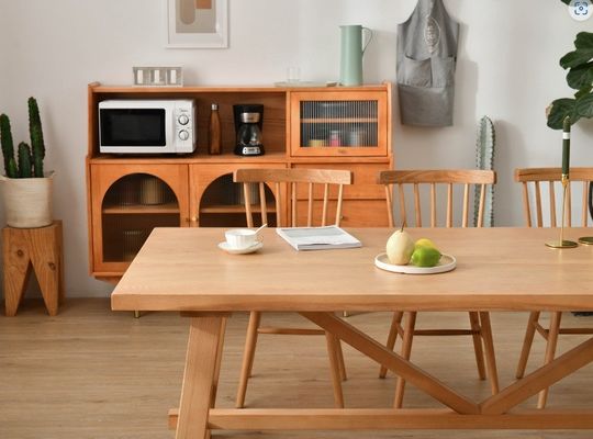 Tavolo da pranzo rettangolare in stile nordico per hotel e ristoranti Materiale in legno massello incluso