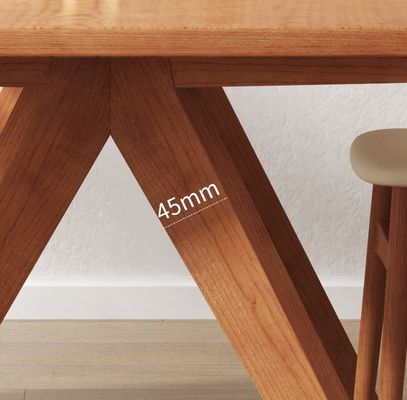 Nordic Direct Home Furniture Tavolo da pranzo rettangolare in legno massello per spazi da pranzo funzionali