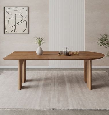 Arredamento domestico nordico moderno In legno massello Tavolo da pranzo rettangolare con noce