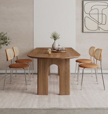 Arredamento domestico nordico moderno In legno massello Tavolo da pranzo rettangolare con noce