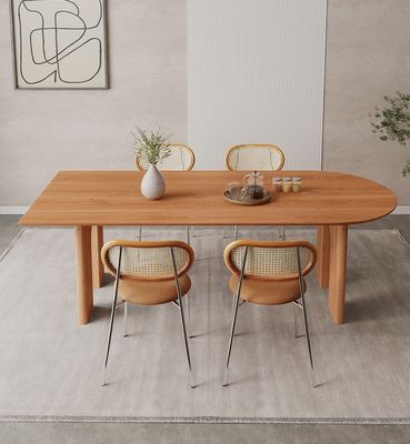 Arredamento domestico nordico moderno In legno massello Tavolo da pranzo rettangolare con noce