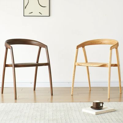 Posta Imballaggio Sedile da pranzo Disegno per ristorante Arredamento alberghiero Legno massello Moderno Noce Colore Dimensione W57*D53*H77CM