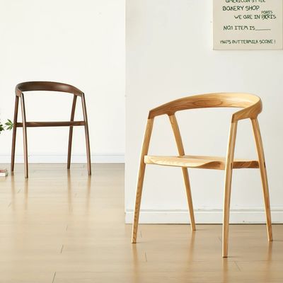 Posta Imballaggio Sedile da pranzo Disegno per ristorante Arredamento alberghiero Legno massello Moderno Noce Colore Dimensione W57*D53*H77CM