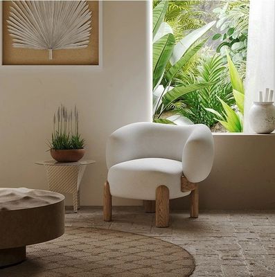 Servizio OEM Accettabile Sedile di svago Nordic Lounge Divano in legno Sedile con cuscino