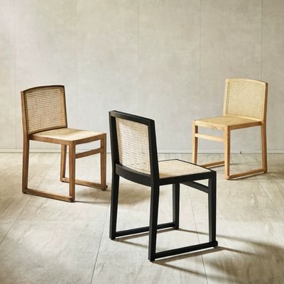 Confezionamento della posta Sedile da pranzo in legno massello robusto con design moderno e rotino impilabile