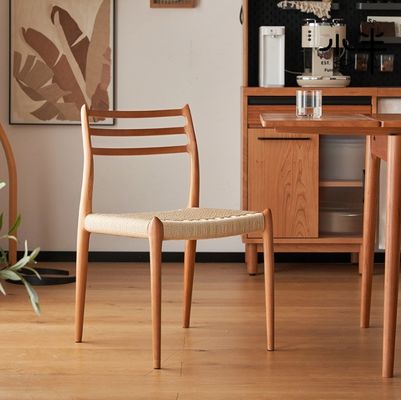 Modern Design Sedile da pranzo in legno massello con cavo di carta tessuto e finitura in nitrolacchia entro il vostro budget