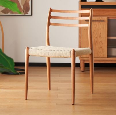 Modern Design Sedile da pranzo in legno massello con cavo di carta tessuto e finitura in nitrolacchia entro il vostro budget