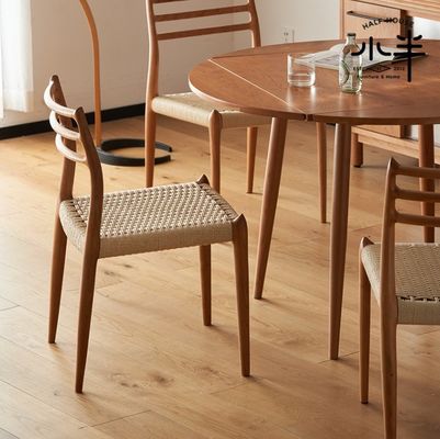 Modern Design Sedile da pranzo in legno massello con cavo di carta tessuto e finitura in nitrolacchia entro il vostro budget