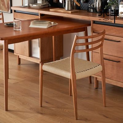 Modern Design Sedile da pranzo in legno massello con cavo di carta tessuto e finitura in nitrolacchia entro il vostro budget
