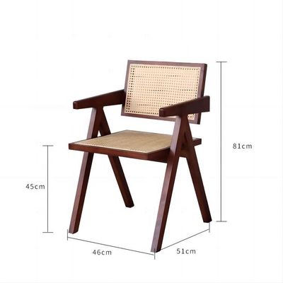 Arredamento per la sala da pranzo Scandinavo Luxury Vintage Rattan Chair Balcone Leisure Poltrone pieghevole in legno con confezione postale Y