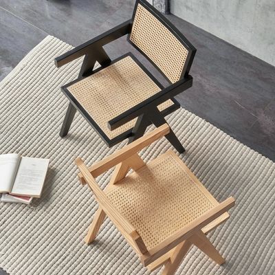 Arredamento per la sala da pranzo Scandinavo Luxury Vintage Rattan Chair Balcone Leisure Poltrone pieghevole in legno con confezione postale Y
