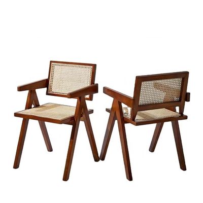 Morden Dining Fruniture Sedile da pranzo specifico per giardino vintage Canne Rattan Vicker Poltrona in legno in sala da pranzo dell'hotel