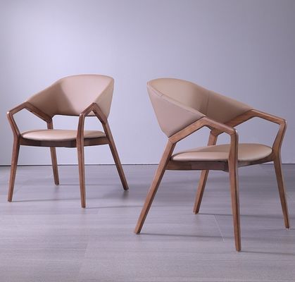 2023 Design Moderno Legno Massello PU Pelle Sala da pranzo Cattedra Ristorante per Arredamento Domiciliare Generale NO Piegato