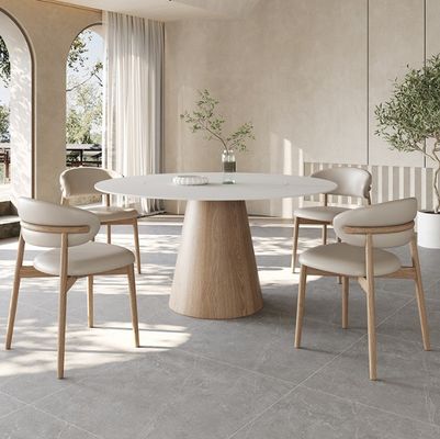 Moderna poltrona da pranzo in legno massello in PU per ristoranti e bar di design nordico 2023 Stile di design