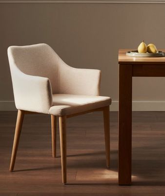Arredamento per hotel e ristoranti Colore naturale Polverizzato Sedie da pranzo in legno massello
