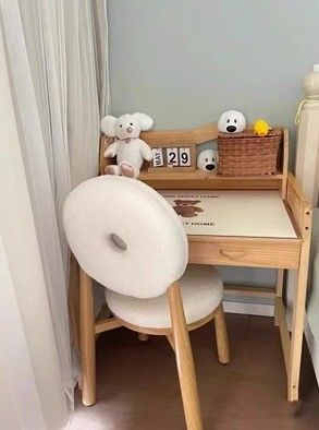 Arredamento per la sala da pranzo Sedile donut in lana di agnello in legno massello per la cucina moderna in stile nordico in ristoranti e caffè