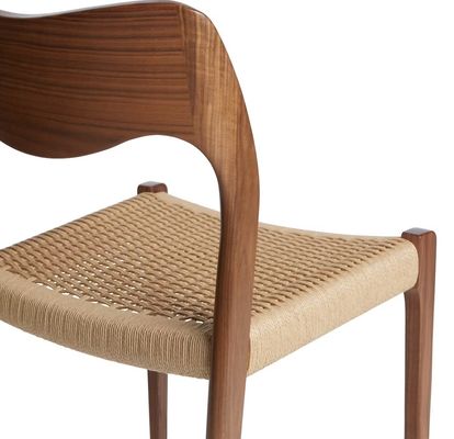 Arredamento del soggiorno Sedile da pranzo a cordone tessuto a mano in colore noce con telaio in legno massello