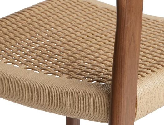 Arredamento del soggiorno Sedile da pranzo a cordone tessuto a mano in colore noce con telaio in legno massello