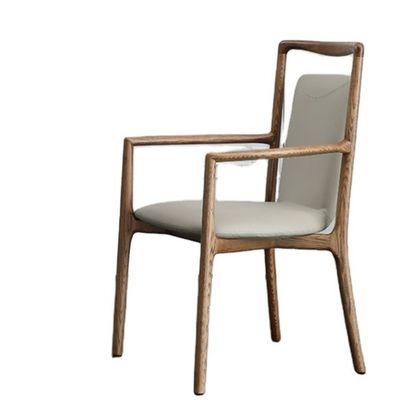 Home Arredamento Generale Design Italiano Moderno Legno Massello PU Pelle Sala da pranzo Sedia ristorante con appoggio braccio