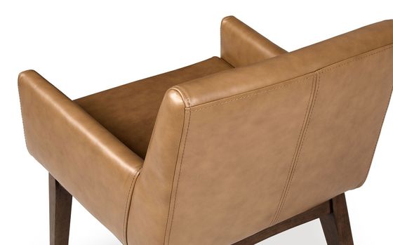 Sedile da pranzo da ristorante W57*D57*H76CM con telaio in legno massello e rivestimento in cuoio PU in stile nordico moderno