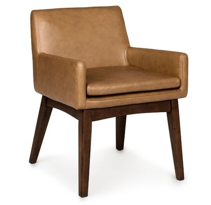 Sedile da pranzo da ristorante W57*D57*H76CM con telaio in legno massello e rivestimento in cuoio PU in stile nordico moderno