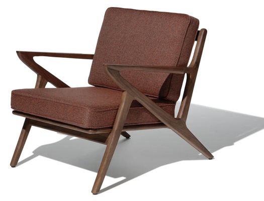 Poltrona da soggiorno Moderna poltrona da divano in tessuto Legno Poltrona per il tempo libero Salone Poltrona in legno massello W59*D59*H57CM