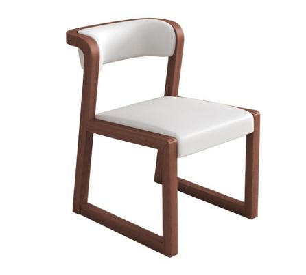 Poltrona in legno PU in cuoio/cotone e lino W56*D51*H71CM per sala da pranzo Ristorante in stile nordico moderno senza piegatura