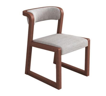 Poltrona in legno PU in cuoio/cotone e lino W56*D51*H71CM per sala da pranzo Ristorante in stile nordico moderno senza piegatura