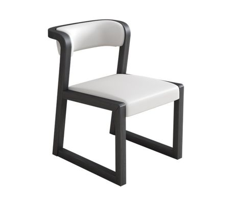 Poltrona in legno PU in cuoio/cotone e lino W56*D51*H71CM per sala da pranzo Ristorante in stile nordico moderno senza piegatura