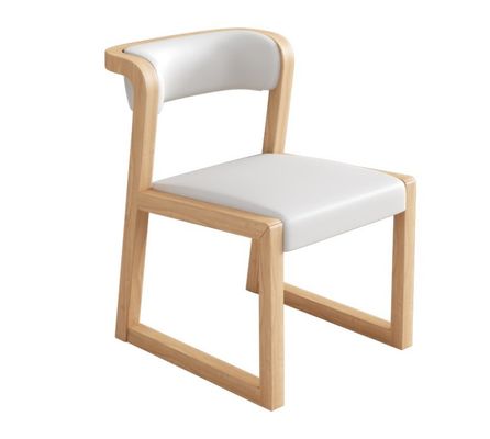 Poltrona in legno PU in cuoio/cotone e lino W56*D51*H71CM per sala da pranzo Ristorante in stile nordico moderno senza piegatura