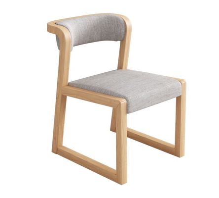 Poltrona in legno PU in cuoio/cotone e lino W56*D51*H71CM per sala da pranzo Ristorante in stile nordico moderno senza piegatura