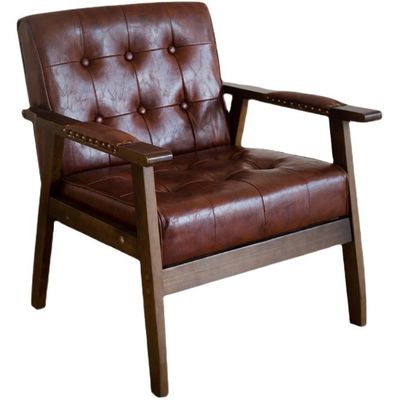 Moderno Legno PU Cuoio Sofa Cafè Poltrona Italiana Stile di Design di Lusso per Sala da pranzo Ristorante