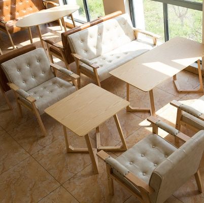 Moderno Legno PU Cuoio Sofa Cafè Poltrona Italiana Stile di Design di Lusso per Sala da pranzo Ristorante