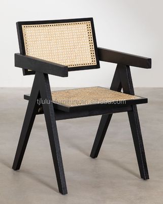Home Arredamento Scandinavo Sedile da pranzo in legno massiccio di rattan per hotel e mobili da soggiorno