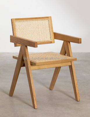 Home Arredamento Scandinavo Sedile da pranzo in legno massiccio di rattan per hotel e mobili da soggiorno
