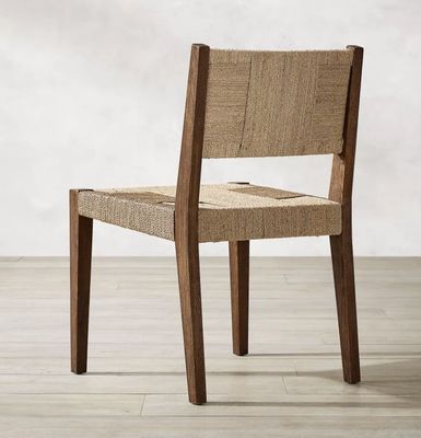 Finitura naturale Nitrolacquer Legno massello tessuto a corda di quercia Sedile da pranzo per ristorante o poggiabraccia di design giapponese moderno
