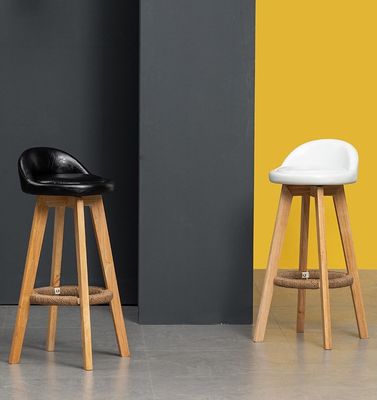 Sedie di lusso con telaio in stile / cuoio in PU sedie di legno moderne sgabello da bar per mobili commerciali