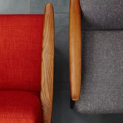 Sedie per il tempo libero in tessuto di soggiorno / cuoio in PU con stile di design moderno personalizzato